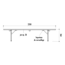 Banc brasserie 220 cm - Piétement tubulaire