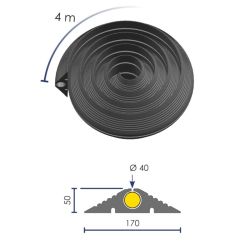 Passe-câbles en rouleau 4 m pour câble Ø 40 mm