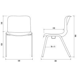 Chaise Milan - Dimensions