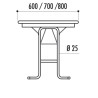 TABLES ET BANCS BRASSERIE PIETEMENT TUBULAIRE L.200 CM